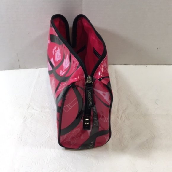 Lancôme Cosmetic Travel Zip Pink Case Roses Eiffel Tower Lipstick Cherubs 9x2x6 - Picture 2 of 7